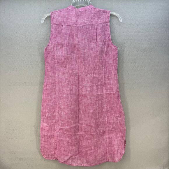 Nic + Zoe Tank Dress Women's S Pink 100% Linen Summer Cruise Wear Minimalist - Picture 2 of 8